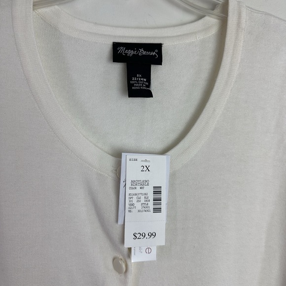 Maggie‎ Barnes Shirt & Cardigan Sweater Set Sz 2X (22/24W) Cotton Argyle Preppy - Picture 6 of 15